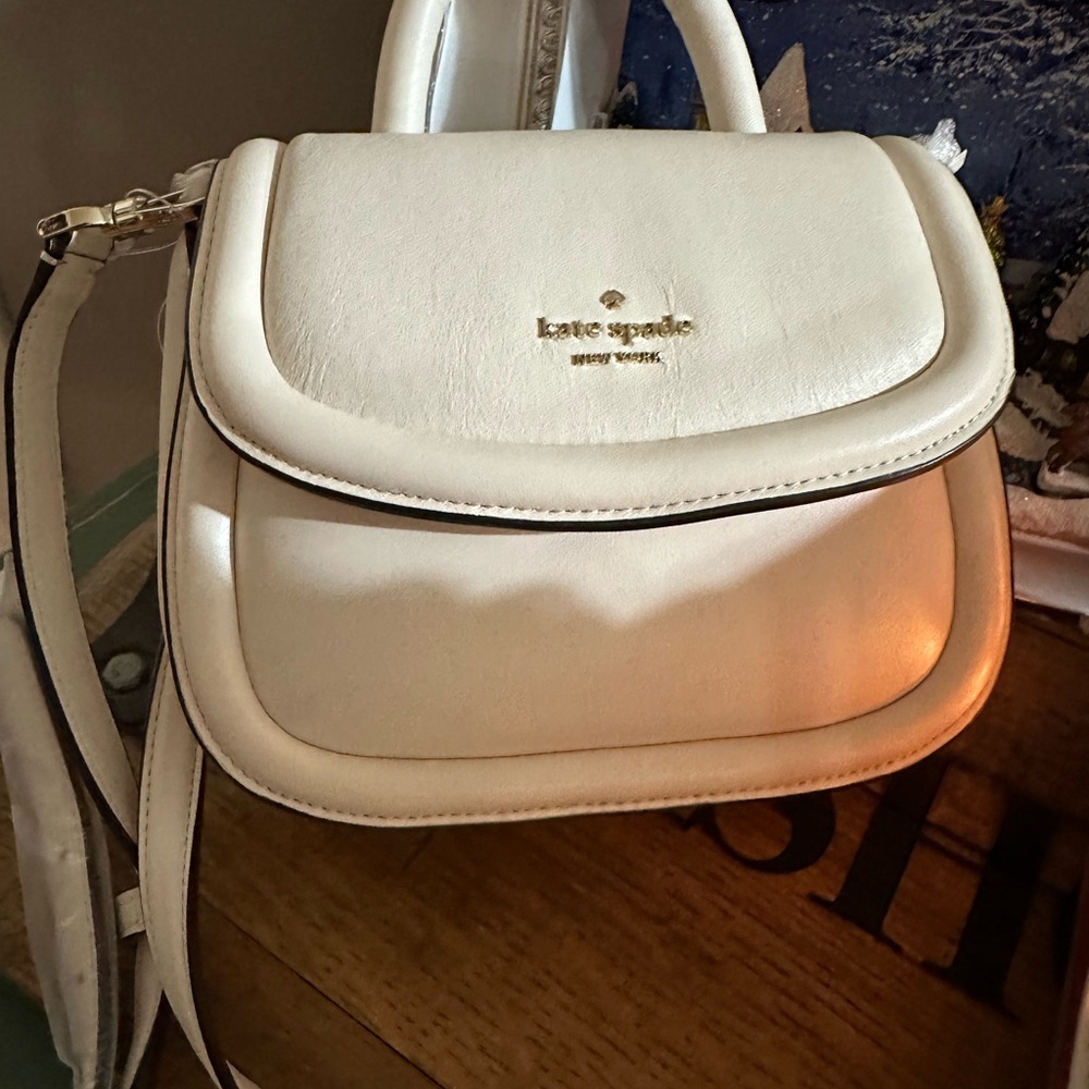 Kate Spade Puffy Mini Top Handle Crossbody White.